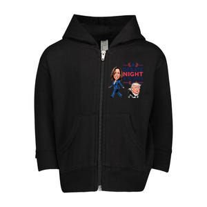 Debate Night Showdown Kamala Dog Walks Trump Toddler Zip Fleece Hoodie