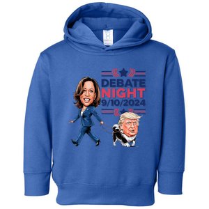 Debate Night Showdown Kamala Dog Walks Trump Toddler Hoodie