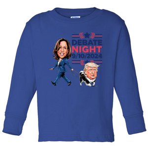 Debate Night Showdown Kamala Dog Walks Trump Toddler Long Sleeve Shirt