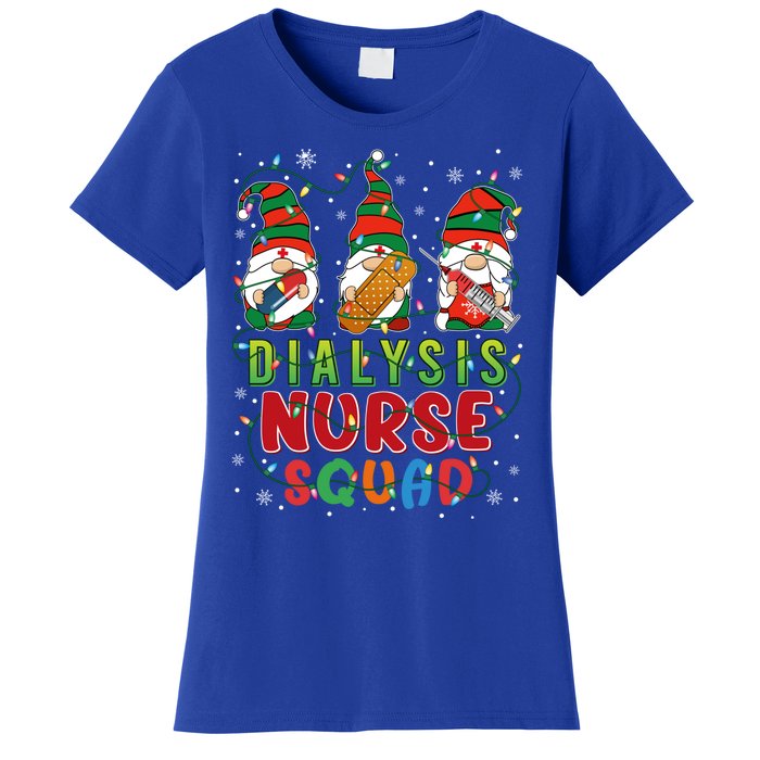 Dialysis Nurse Squad Three Gnomes Christmas Gnome Nurse Gift Women's T-Shirt