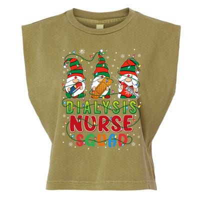 Dialysis Nurse Squad Three Gnomes Christmas Gnome Nurse Gift Garment-Dyed Women's Muscle Tee