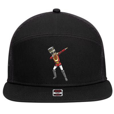 Dabbing Nutcracker Soldier Toy Christmas Dab Dance 7 Panel Mesh Trucker Snapback Hat