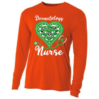 Dermatology Nurse Stethoscope Heart Us Flag Shamrock Leopard Gift Cooling Performance Long Sleeve Crew