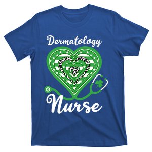 Dermatology Nurse Stethoscope Heart Us Flag Shamrock Leopard Gift T-Shirt