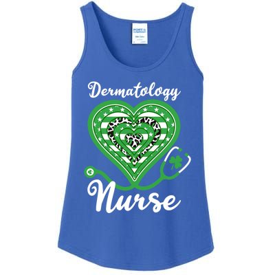 Dermatology Nurse Stethoscope Heart Us Flag Shamrock Leopard Gift Ladies Essential Tank