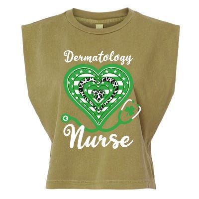 Dermatology Nurse Stethoscope Heart Us Flag Shamrock Leopard Gift Garment-Dyed Women's Muscle Tee