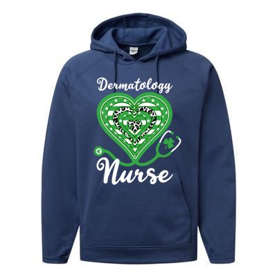 Dermatology Nurse Stethoscope Heart Us Flag Shamrock Leopard Gift Performance Fleece Hoodie