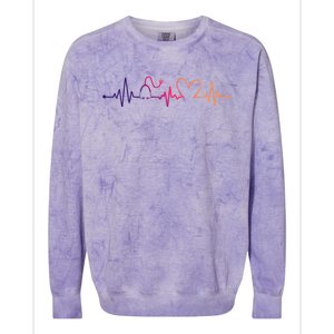 Distressed Nurse Stethoscope Heartbeat Graphic Stethoscope Gift Colorblast Crewneck Sweatshirt