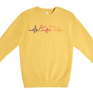 Distressed Nurse Stethoscope Heartbeat Graphic Stethoscope Gift Premium Crewneck Sweatshirt