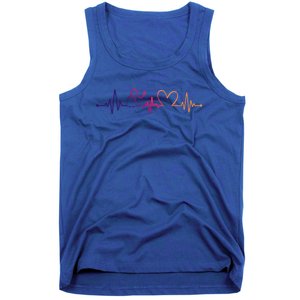 Distressed Nurse Stethoscope Heartbeat Graphic Stethoscope Gift Tank Top