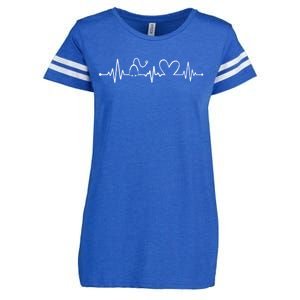 Distressed Nurse Stethoscope Heartbeat Graphic Stethoscope Meaningful Gift Enza Ladies Jersey Football T-Shirt