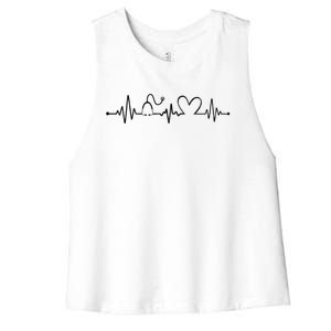 Distressed Nurse Stethoscope Heartbeat Graphic Stethoscope Meaningful Gift Women's Racerback Cropped Tank