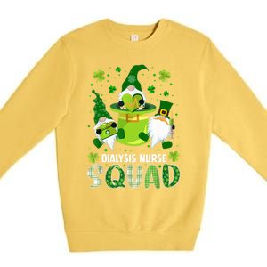 Dialysis Nurse Squad Nursing St Patrick Day Gnomes Irish Gift Premium Crewneck Sweatshirt