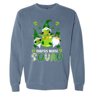 Dialysis Nurse Squad Nursing St Patrick Day Gnomes Irish Gift Garment-Dyed Sweatshirt