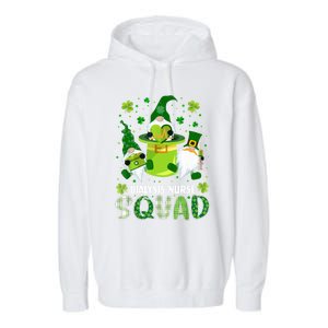 Dialysis Nurse Squad Nursing St Patrick Day Gnomes Irish Gift Garment-Dyed Fleece Hoodie