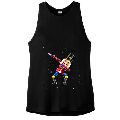 Dabbing Nutcracker Squad Deez Nuts Funny Christmas Pajamas Ladies PosiCharge Tri-Blend Wicking Tank