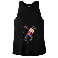 Dabbing Nutcracker Squad Deez Nuts Funny Christmas Pajamas Ladies PosiCharge Tri-Blend Wicking Tank