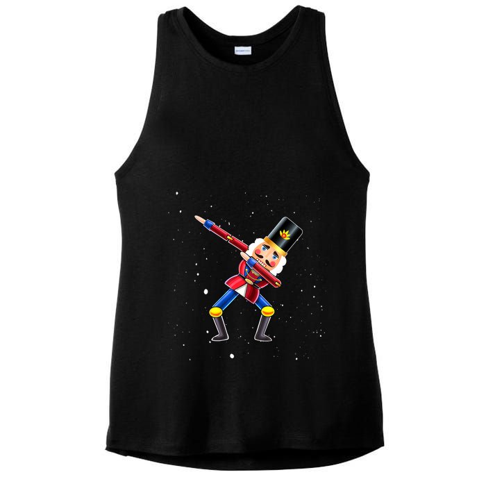 Dabbing Nutcracker Squad Deez Nuts Funny Christmas Pajamas Ladies PosiCharge Tri-Blend Wicking Tank