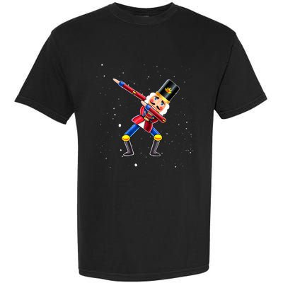 Dabbing Nutcracker Squad Deez Nuts Funny Christmas Pajamas Garment-Dyed Heavyweight T-Shirt