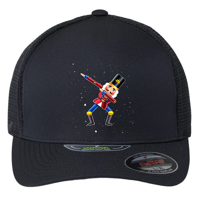 Dabbing Nutcracker Squad Deez Nuts Funny Christmas Pajamas Flexfit Unipanel Trucker Cap