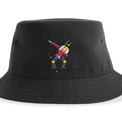 Dabbing Nutcracker Squad Deez Nuts Funny Christmas Pajamas Sustainable Bucket Hat