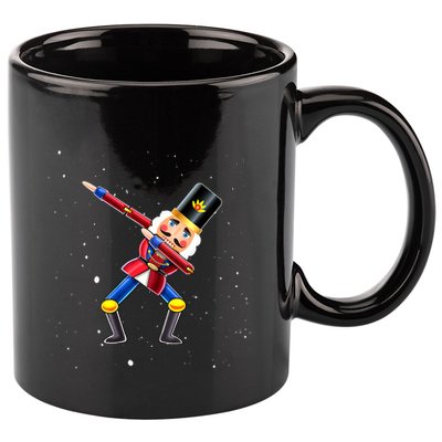 Dabbing Nutcracker Squad Deez Nuts Funny Christmas Pajamas 11oz C Handle Ceramic Mug
