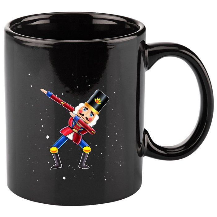 Dabbing Nutcracker Squad Deez Nuts Funny Christmas Pajamas 11oz C Handle Ceramic Mug