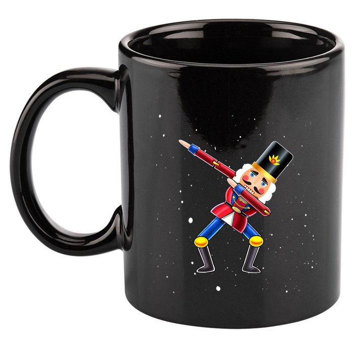Dabbing Nutcracker Squad Deez Nuts Funny Christmas Pajamas 11oz C Handle Ceramic Mug