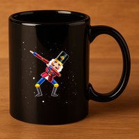 Dabbing Nutcracker Squad Deez Nuts Funny Christmas Pajamas 11oz C Handle Ceramic Mug