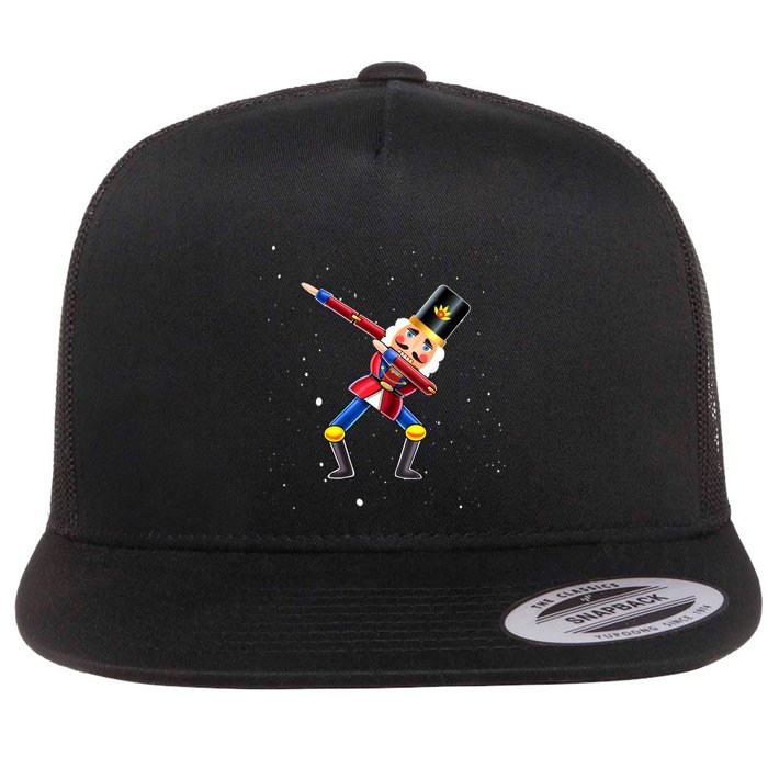 Dabbing Nutcracker Squad Deez Nuts Funny Christmas Pajamas Flatbill Hat