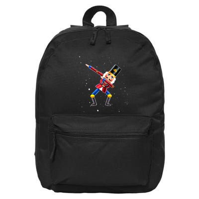 Dabbing Nutcracker Squad Deez Nuts Funny Christmas Pajamas 16 in Basic Backpack