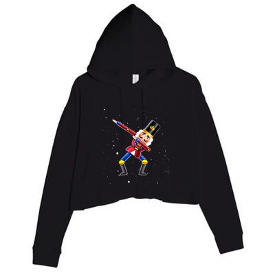 Dabbing Nutcracker Squad Deez Nuts Funny Christmas Pajamas Crop Fleece Hoodie