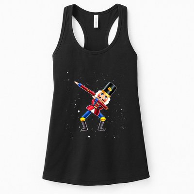 Dabbing Nutcracker Squad Deez Nuts Funny Christmas Pajamas Womens Tank Top