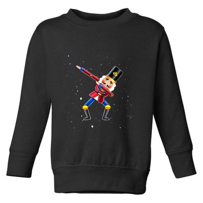 Dabbing Nutcracker Squad Deez Nuts Funny Christmas Pajamas Toddler Sweatshirt