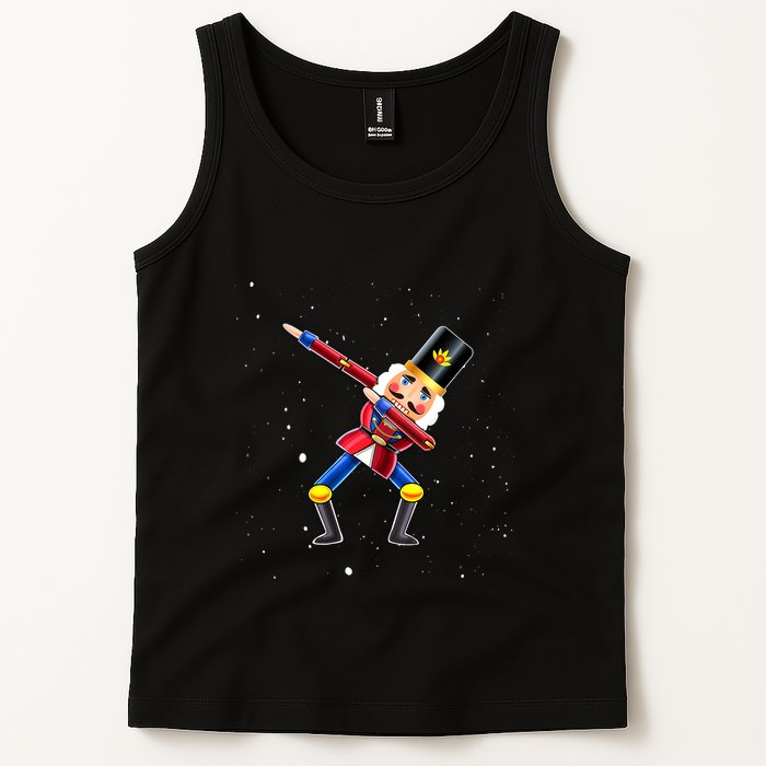 Dabbing Nutcracker Squad Deez Nuts Funny Christmas Pajamas Tank Top