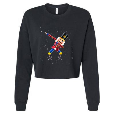 Dabbing Nutcracker Squad Deez Nuts Funny Christmas Pajamas Cropped Pullover Crew
