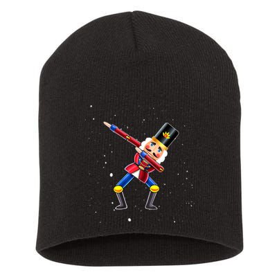 Dabbing Nutcracker Squad Deez Nuts Funny Christmas Pajamas Short Acrylic Beanie