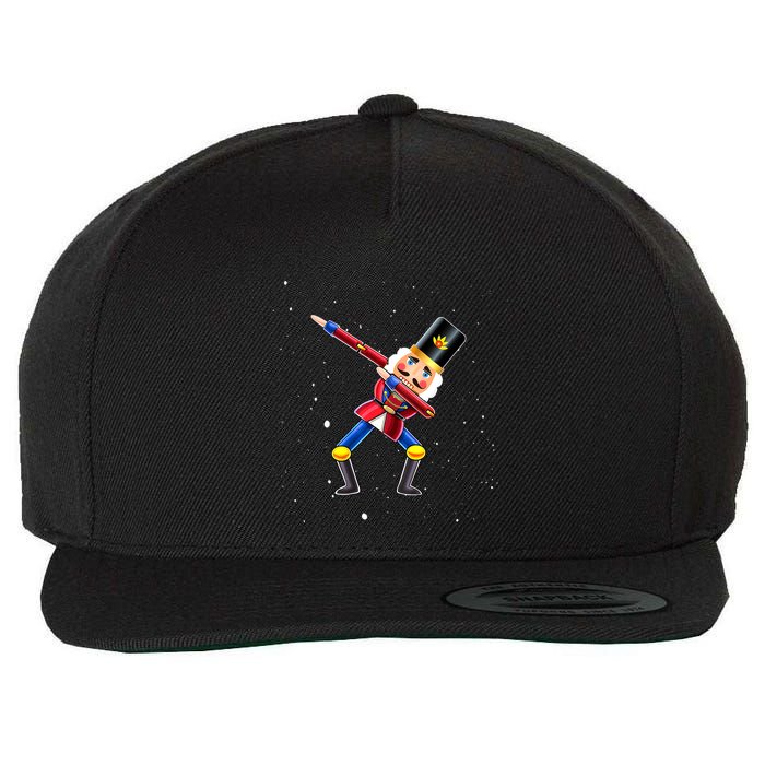 Dabbing Nutcracker Squad Deez Nuts Funny Christmas Pajamas Wool Snapback Cap