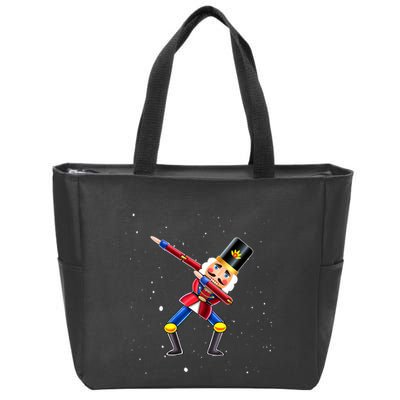 Dabbing Nutcracker Squad Deez Nuts Funny Christmas Pajamas Zip Tote Bag