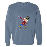 Dabbing Nutcracker Squad Deez Nuts Funny Christmas Pajamas Garment-Dyed Sweatshirt