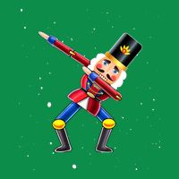 Dabbing Nutcracker Squad Deez Nuts Funny Christmas Pajamas Button