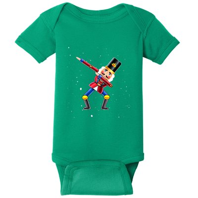Dabbing Nutcracker Squad Deez Nuts Funny Christmas Pajamas Baby Bodysuit