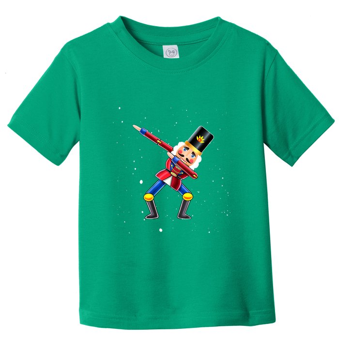 Dabbing Nutcracker Squad Deez Nuts Funny Christmas Pajamas Toddler T-Shirt