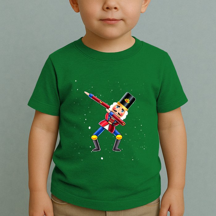 Dabbing Nutcracker Squad Deez Nuts Funny Christmas Pajamas Toddler T-Shirt