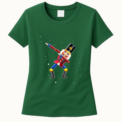 Dabbing Nutcracker Squad Deez Nuts Funny Christmas Pajamas Womens T-Shirt