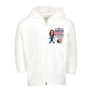 Debate Night Showdown Kamala Dog Walks Trump Toddler Zip Fleece Hoodie