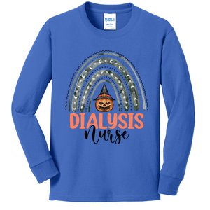 Dialysis Nurse Spooky Halloween Pumpkin Rainbow Nursing Meaningful Gift Kids Long Sleeve Shirt