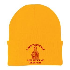 Dont Need Sex Life F Me Every Day Retro Offensive Humor Knit Cap Winter Beanie