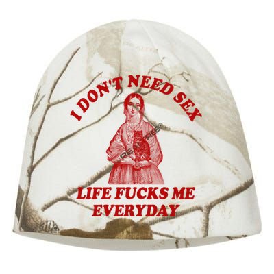 Dont Need Sex Life F Me Every Day Retro Offensive Humor Kati - Camo Knit Beanie