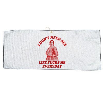 Dont Need Sex Life F Me Every Day Retro Offensive Humor Large Microfiber Waffle Golf Towel